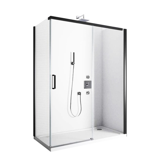 Cabine de douche coulissante Colors Black Matt, 120 à 140 cm