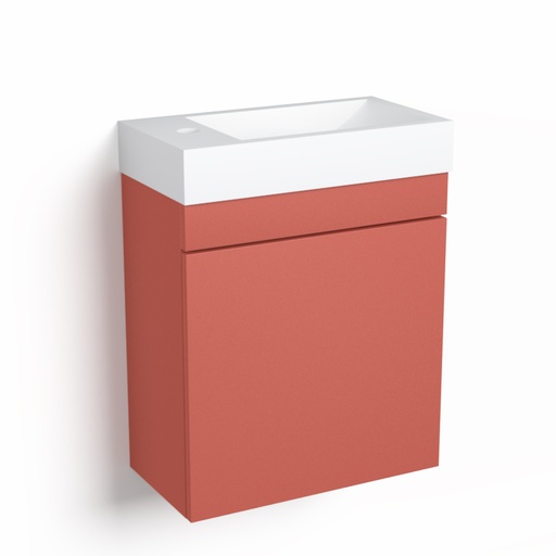 Lave-mains 44,5 x 23,7 cm, Argile rouge, et vasque blanc mat, Alma
