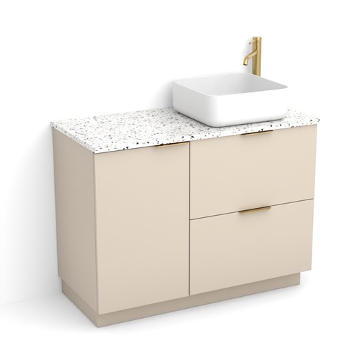 Meuble avec plan Terrazzo, 100 cm, Meuble Biscuit et Plan Terrazzo Roman pink white