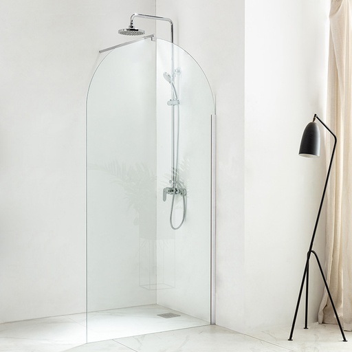 Paroi de douche arrondie 80 à 120 cm, fixe, profilé chrome, Altea Round