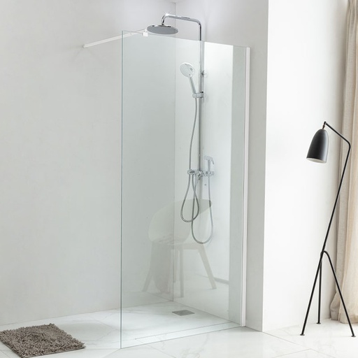 Paroi de douche fixe 60 à 160 cm, profilé blanc mat, Altea