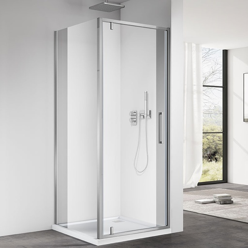 Cabine de douche pivotante 80, 90, 100 x 80, 90 ou 100 cm, chromé, Arena
