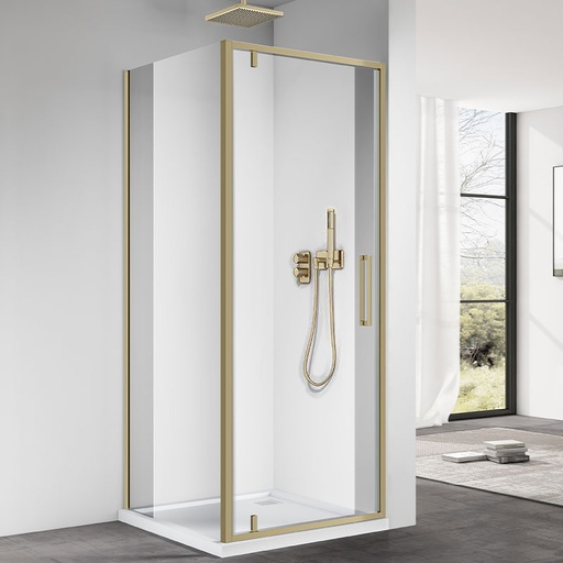 Cabine de douche pivotante 80, 90x 80, 90 , doré brossé, Arena