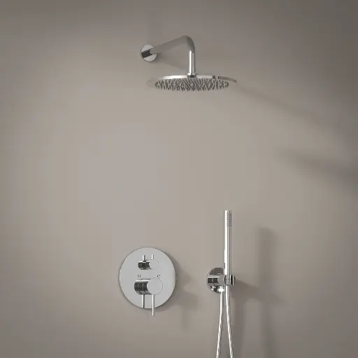 Composition mitigeur de douche encastrée chromé, Châtelet