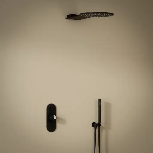 Composition de douche, Noir mat, Infinity Flow