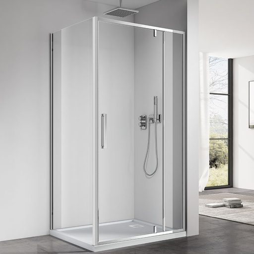 Cabine de douche pivotante 120 ou 140 x 70, 80, 90 ou 100 cm, chromé, Arena