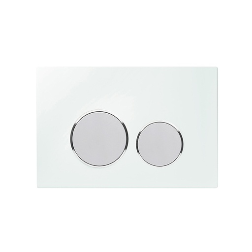 Plaque de déclenchement en verre trempé compatible avec bâti-support Geberit, Blanc