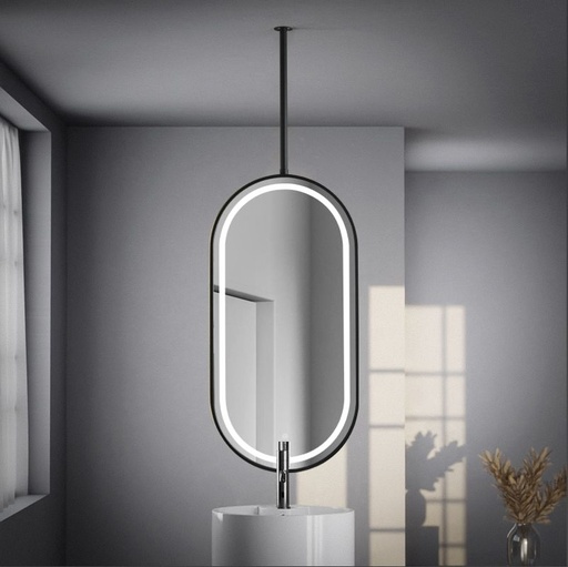 Miroir suspendu avec led 50X100 Noir Mat Chatelet 2 
