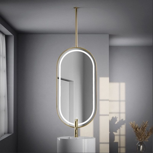 Miroir suspendu avec led 50X100 Dore Mat Chatelet 2