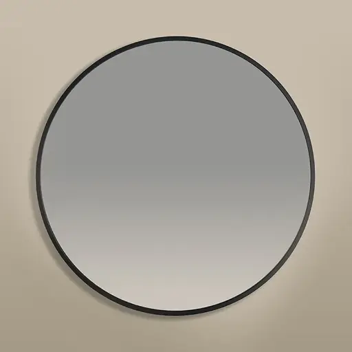 Miroir Rond 80cm Noir Mat, Châtelet 