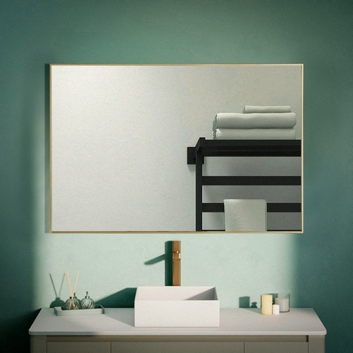 Miroir rectangulaire 120X80 Doré Brossé, Châtelet