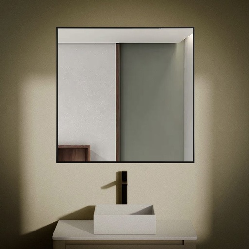 Miroir Carré 80X80 Noir Mat, Châtelet 