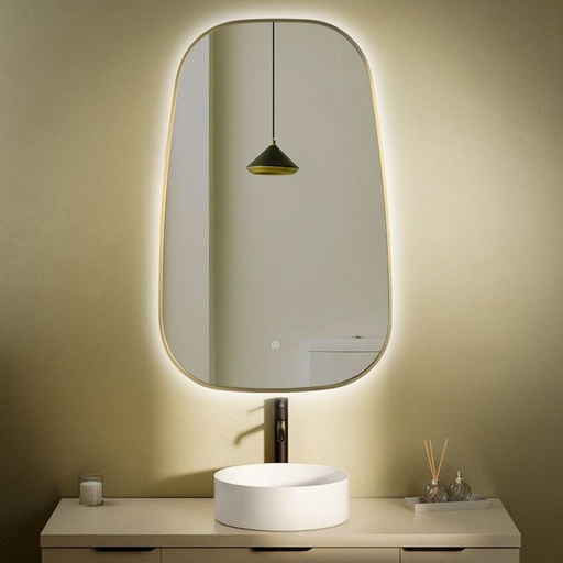 Miroir Organique 50X80cm avec Led et Anti-Buée, Elipse, 2 couleurs 