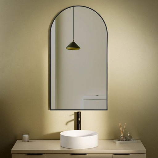 Miroir Demi-Lune 55X100 Noir Mat Châtelet 