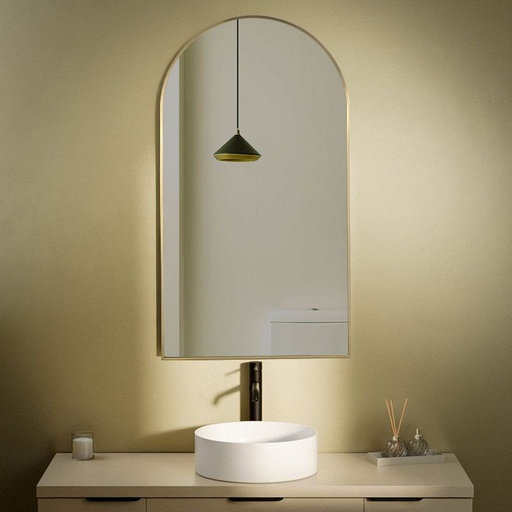 Miroir Demi Lune 55X100 Dore Mat, Châtelet