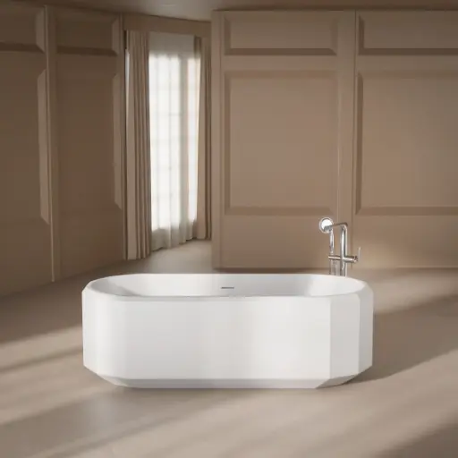  Baignoire îlot Blanc mat 170X75 Art Deco