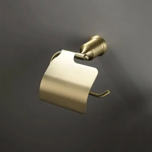 Porte Papier Couvercle Dore Brosse, Art Déco