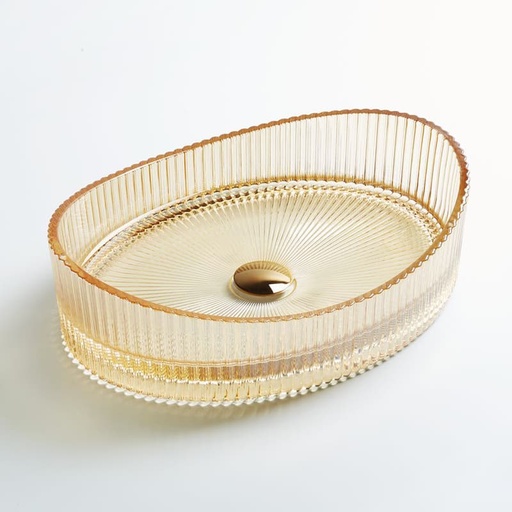 Vasque à poser en verre 50x37.5x14cm Ambre, Burano 