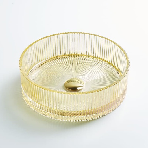 Vasque à poser en verre 36x36x11.5cm Doré, Torcello
