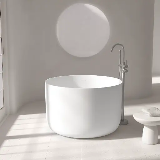 Yokuso Baignoire Ilot Ronde 105X68 Solid Surface