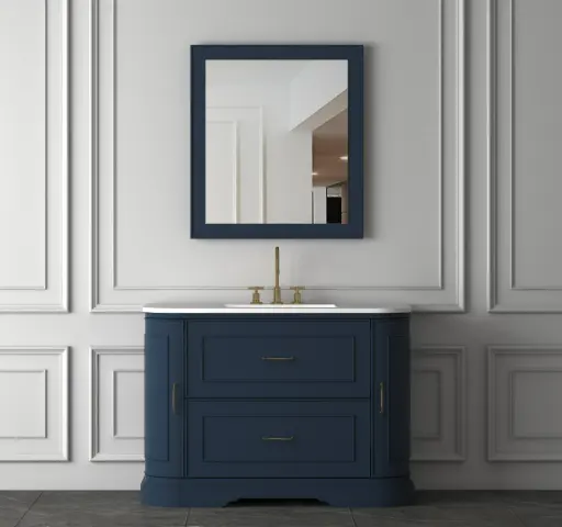 Meuble vasque à poser 120 cm Bleu, Art Deco 