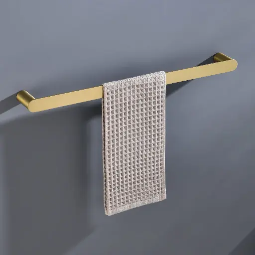 Porte Serviette 59cm Doré Brossé, Deauville  