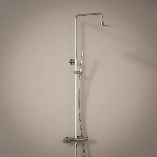Colonne de douche avec mitigeur thermostatique, Ø25cm, Châtelet, chrome 
