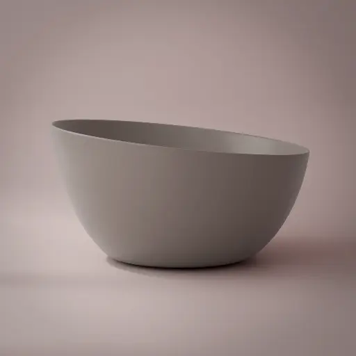 Vasque à poser ronde 41 x 37 cm, gris moyen, céramique, Porcelaine de Paris