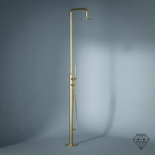 Colonne de Douche au sol Intérieur / Extérieur 316A, Doré brossé, Châtelet